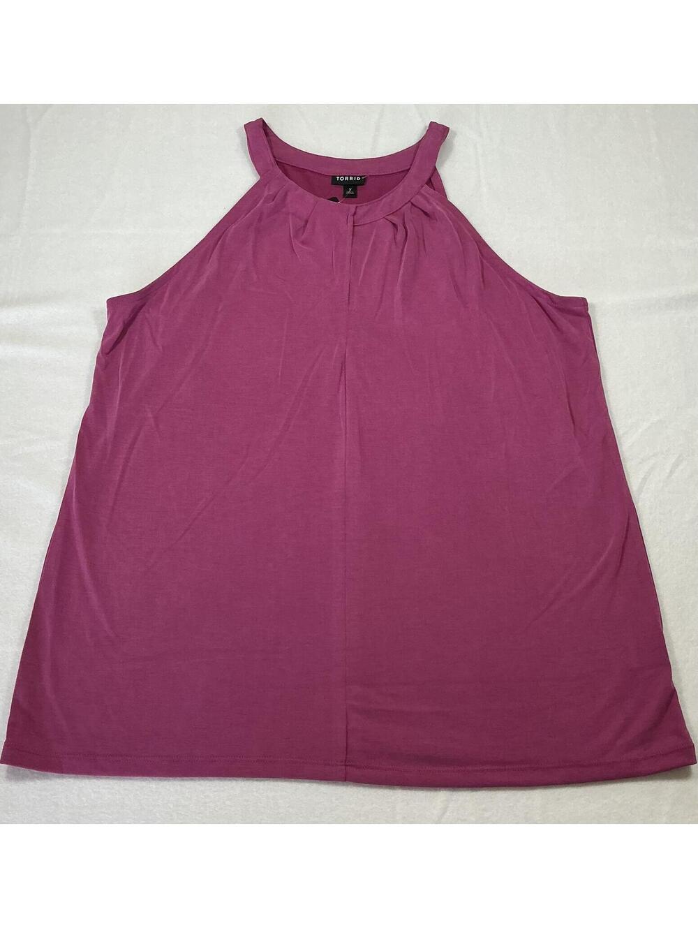Torrid Berry Pink High Neck Sleeveless Tank Top 1X 14-16 New With Tags